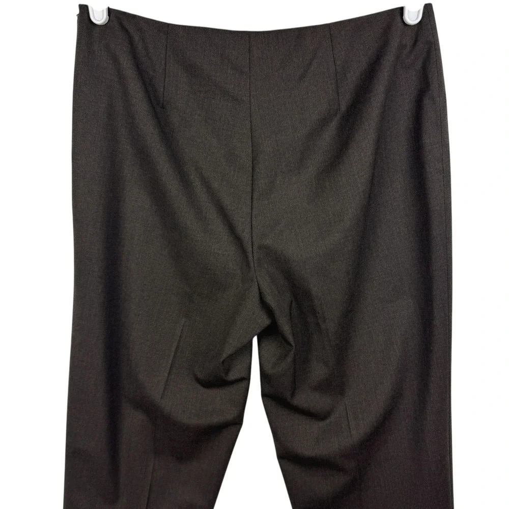 Lafayette 148 New York Women's Brown Virgin Wool‎ Blend Side Zip Dress Pants 4